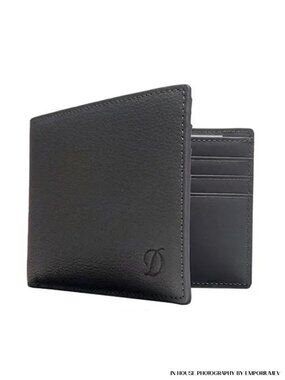 S.T. Dupont 093000C Outlet SLG Grey Grain Leather 6 CC Men Wallet Bill Holder